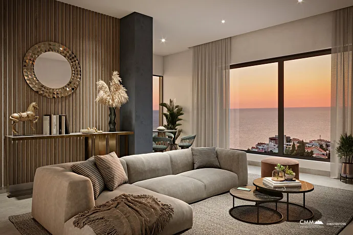 Bar'da havuzlu ve muazzam deniz manzaralı daireler