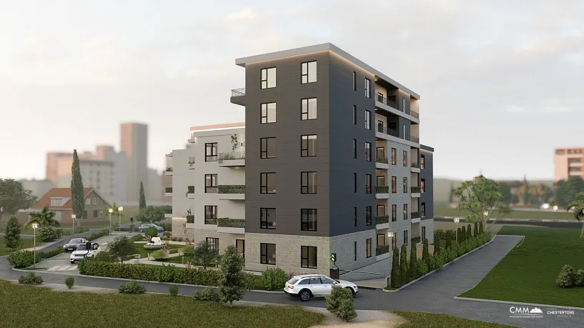 Yeni modern binada bir, iki ve üç yatak odalı daire seçenekleri sunulmaktadır.