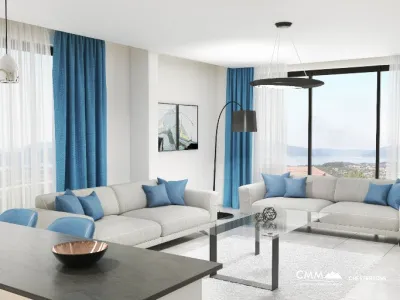 Kotor şehri bölgesinde yüzme havuzlu bir komplekste daireler