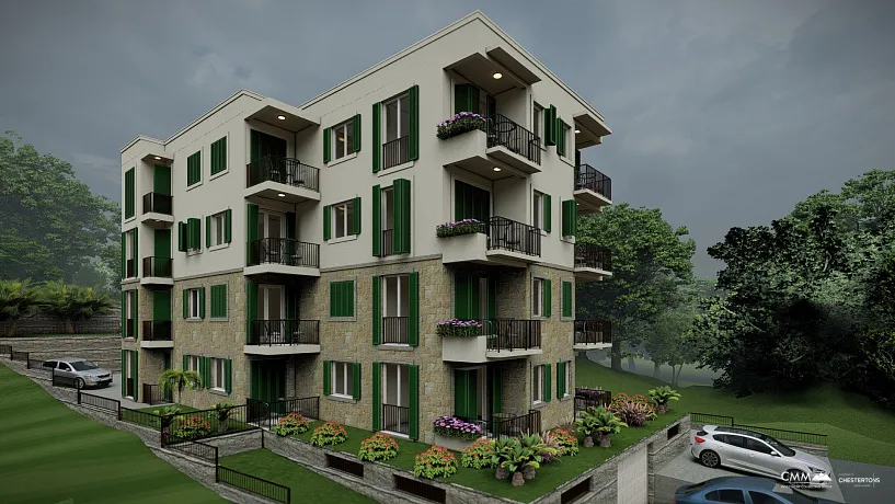 Kumbor'da muhteşem deniz manzaralı apartman kompleksi