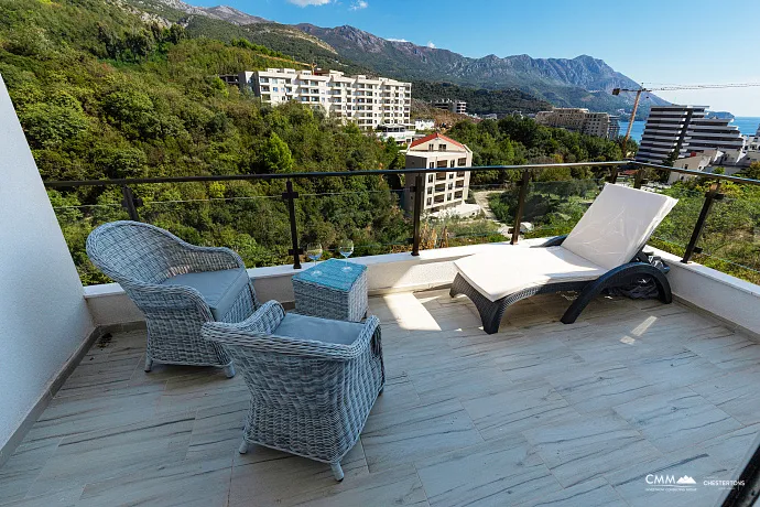 Panoramik Deniz Manzaralı Lüks 2+1 Daire 66 m² – Bečići