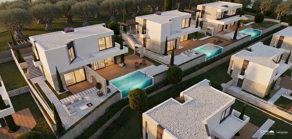 6902 Şehrin sakin bir bölgesinde, site içerisinde yüzme havuzlu villalar