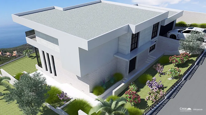 Blizikuce'de panoramik deniz manzaralı satılık villa 