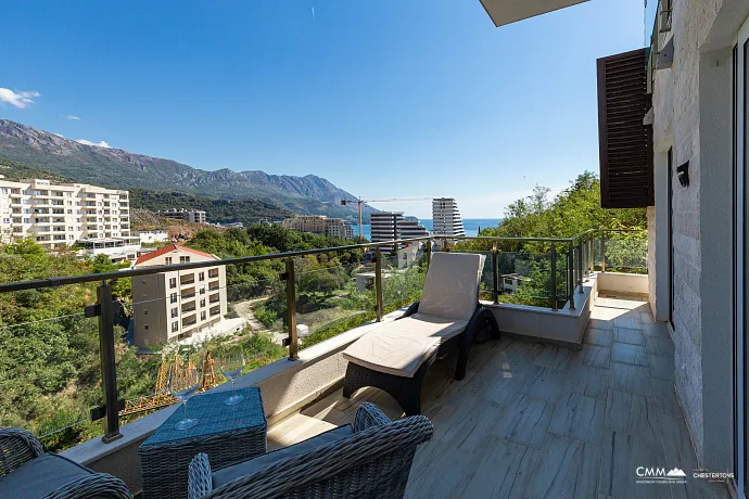 Panoramik Deniz Manzaralı Lüks 2+1 Daire 64 m² – Bečići